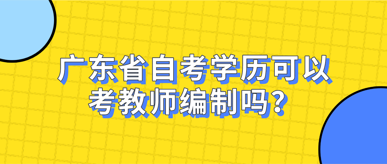 广东省自考学历可以考教师编制吗？