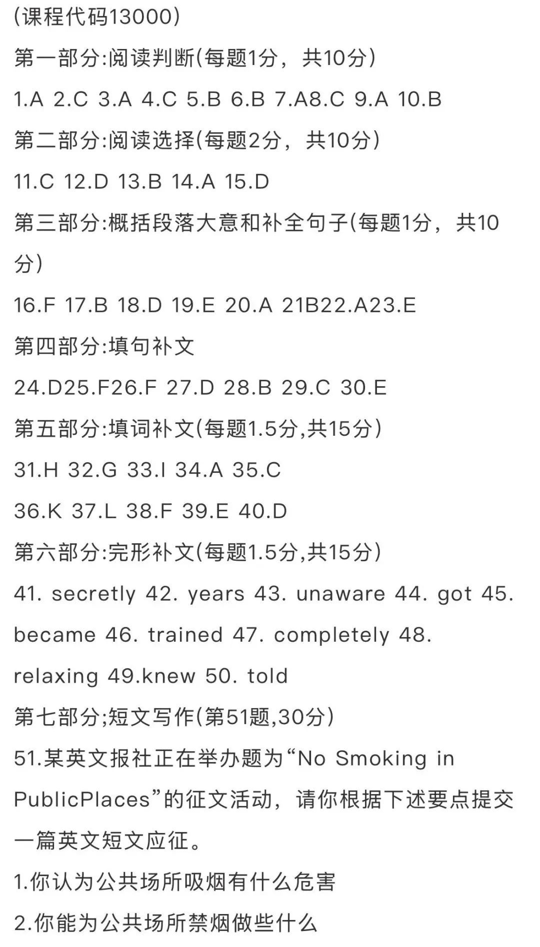 广东省2025年4月自考英语(二)专升本13000参考答案(图1) 1.jpg